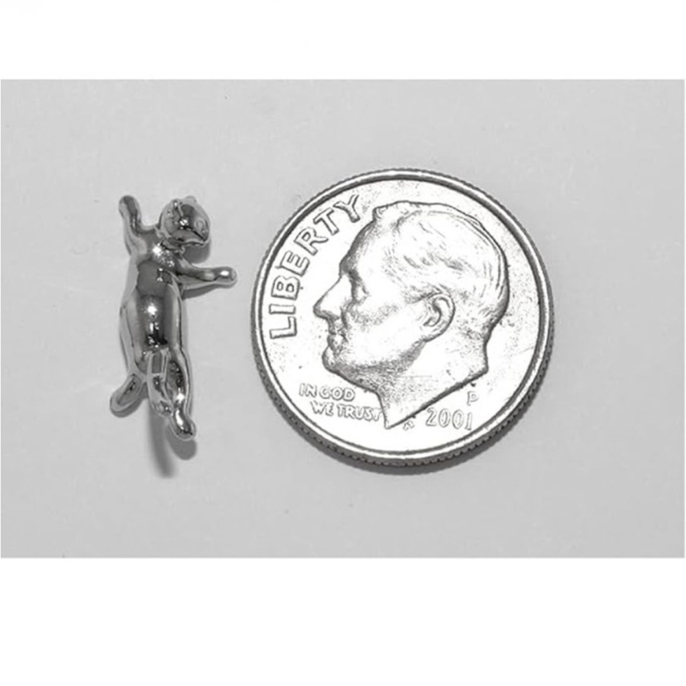 Body Jewelry, Cat Earring, Silver 16G